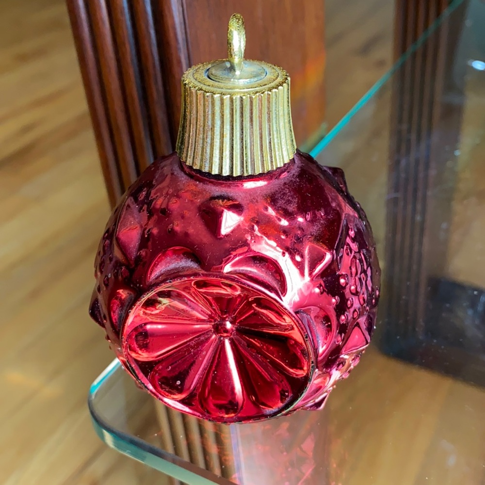 Avon vintage red ornament with bubble bath inside!